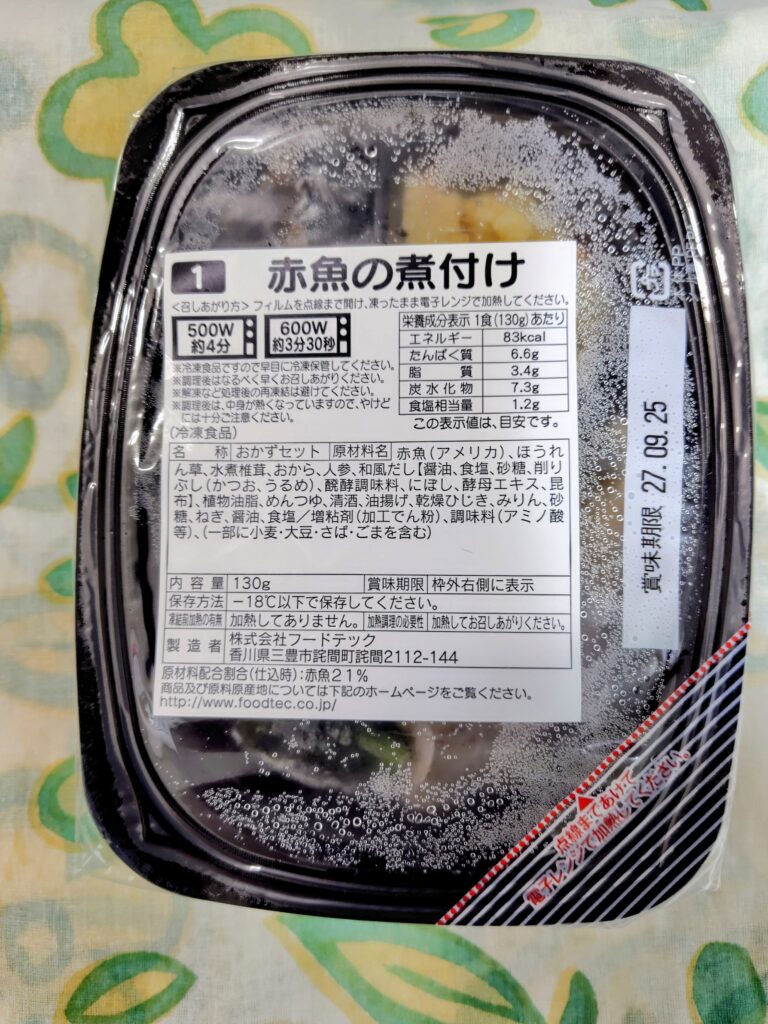赤魚の煮付け、表紙