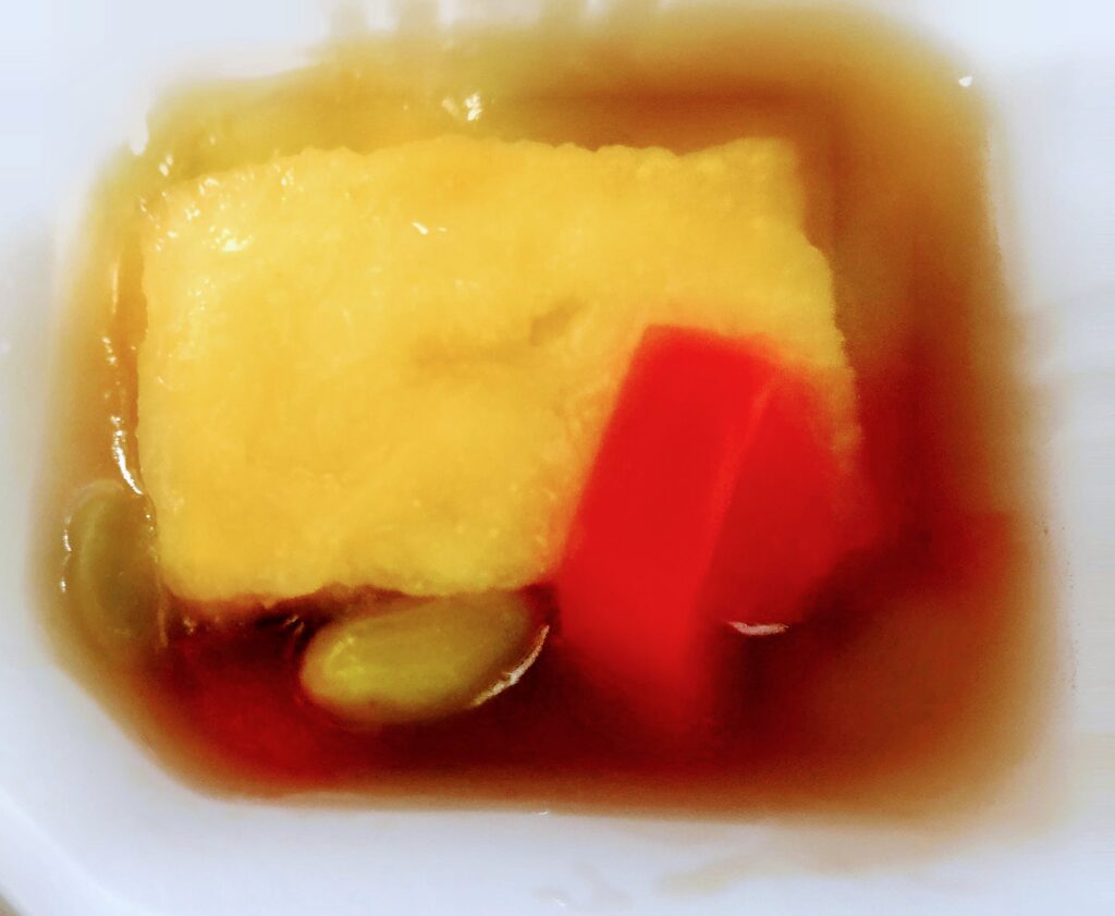 揚げ出汁豆腐の生姜餡
